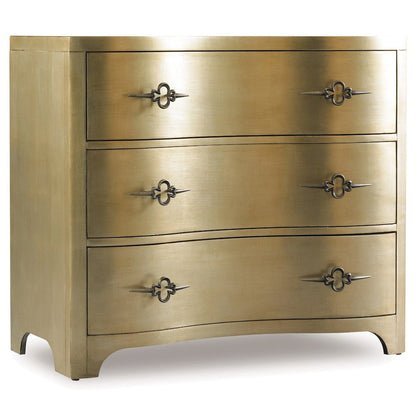 Sanctuary 3-Drawer Wood Shaped-Front Gold Accent Chest by Hooker Furniture