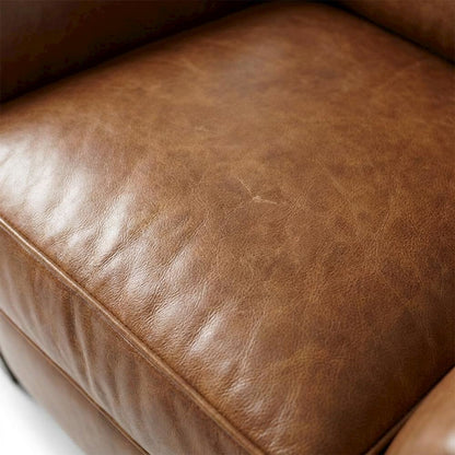 Shasta Aniline Top Grain Leather Recliner Chair with Fixed Arms, Brown