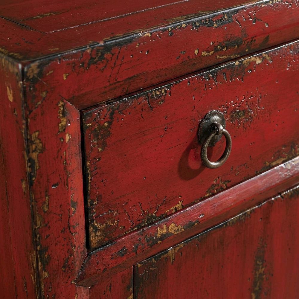 Wood Veneer Entertainment Center, Red