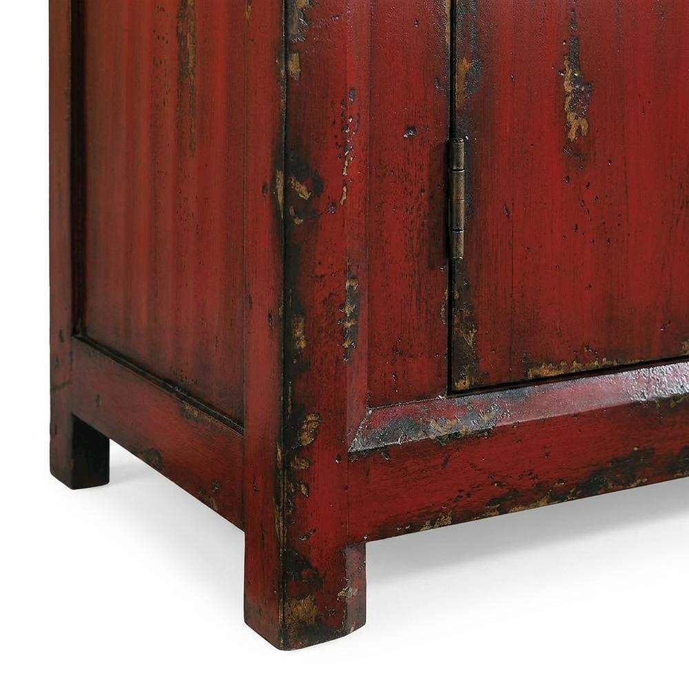 Wood Veneer Entertainment Center, Red
