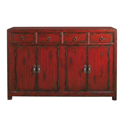 Wood Veneer Entertainment Center, Red
