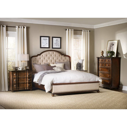 Leesburg Wood Tall Chest of Drawers, 5-Drawer Bedroom Dresser, Mahogany