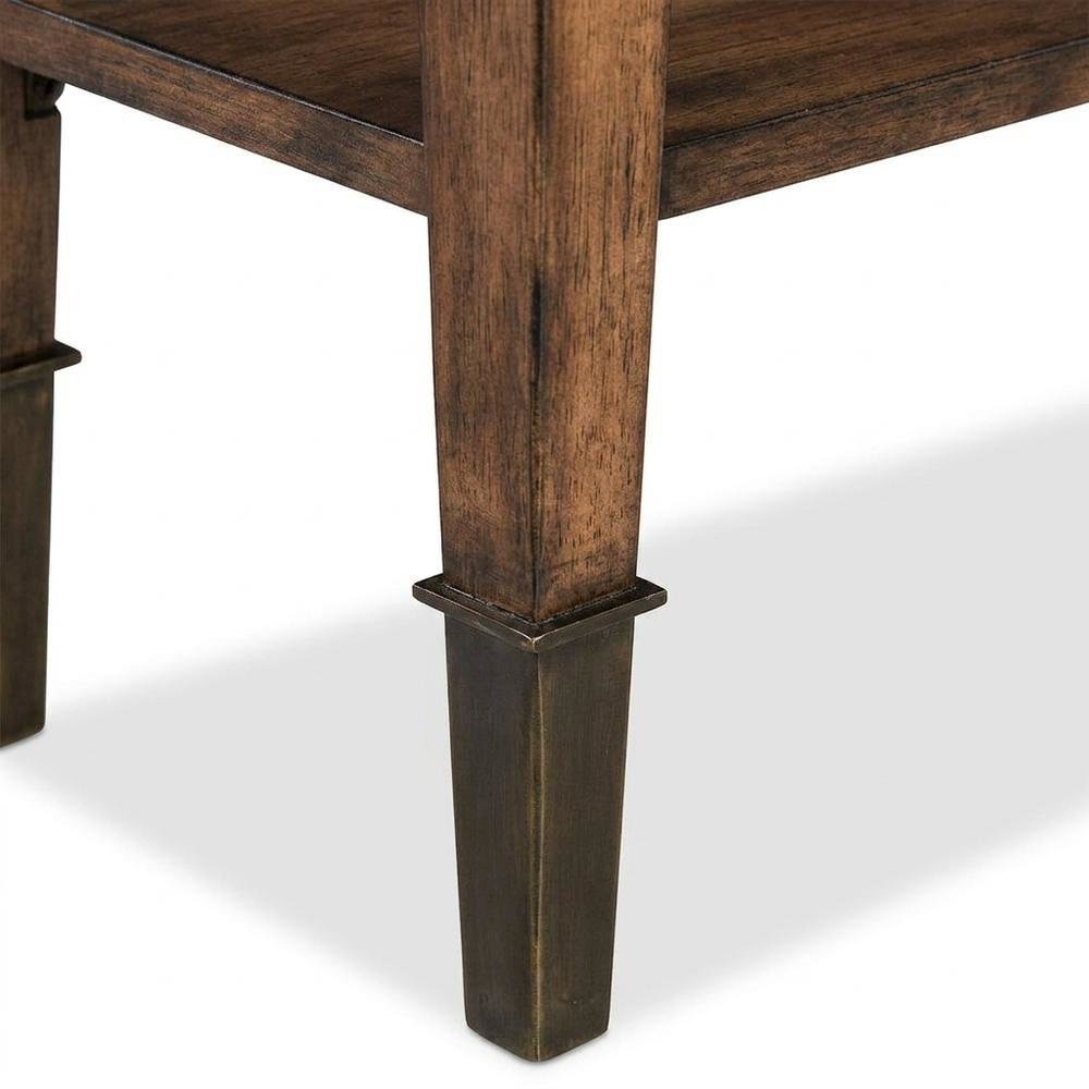 Acacia Wood Skinny Console Table with Drawers for Entryway with Storage, Brown