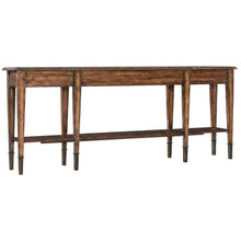 Acacia Wood Skinny Console Table with Drawers for Entryway with Storage, Brown