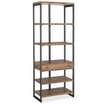 Hooker Furniture 5 Shelf Bookcase in Medium Wood and Gray