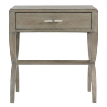 Oak Veneer Leg Nightstand, Bedside Side Table with Storage, Gray