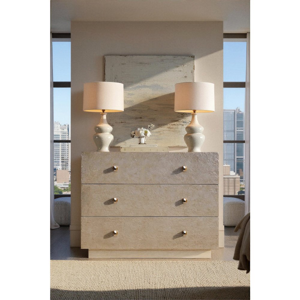 Westwood Bachelors Chest with Silver Leaf Plated Wood Drawer Fronts by Hooker