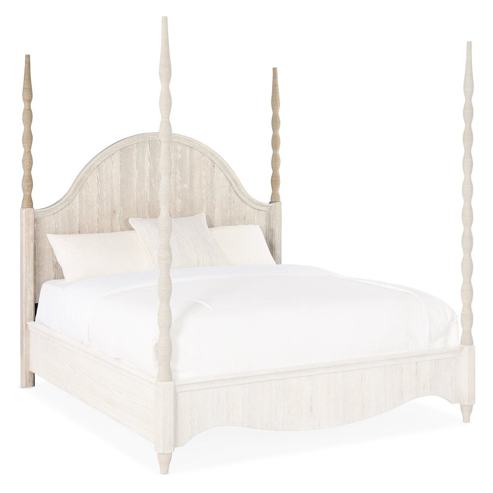 Hooker Furniture Serenity Jetty Cal King Poster Bed in White Wood