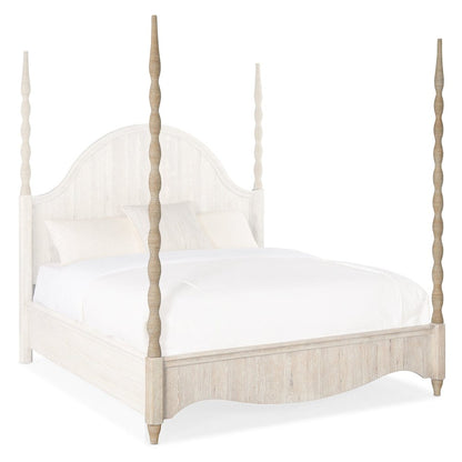 Hooker Furniture Serenity Jetty Cal King Poster Bed in White Wood