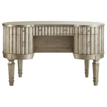 Hardwood Fluted Kidney Writing Desk with Drawers for Executive Storage, Gold