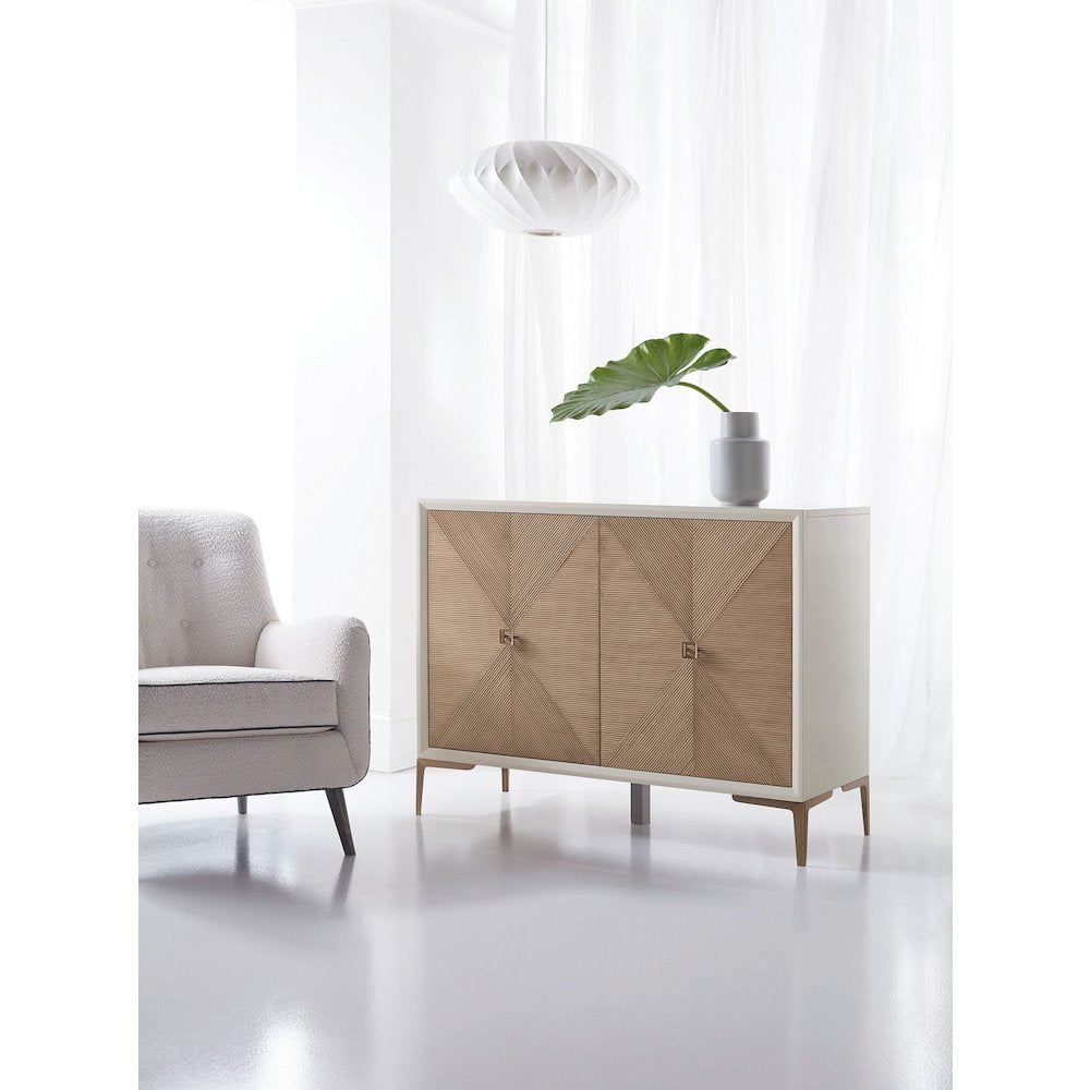 Melange Wooden Hall Chest with Storage Shelf, Narrow Buffet Cabinet, Cream