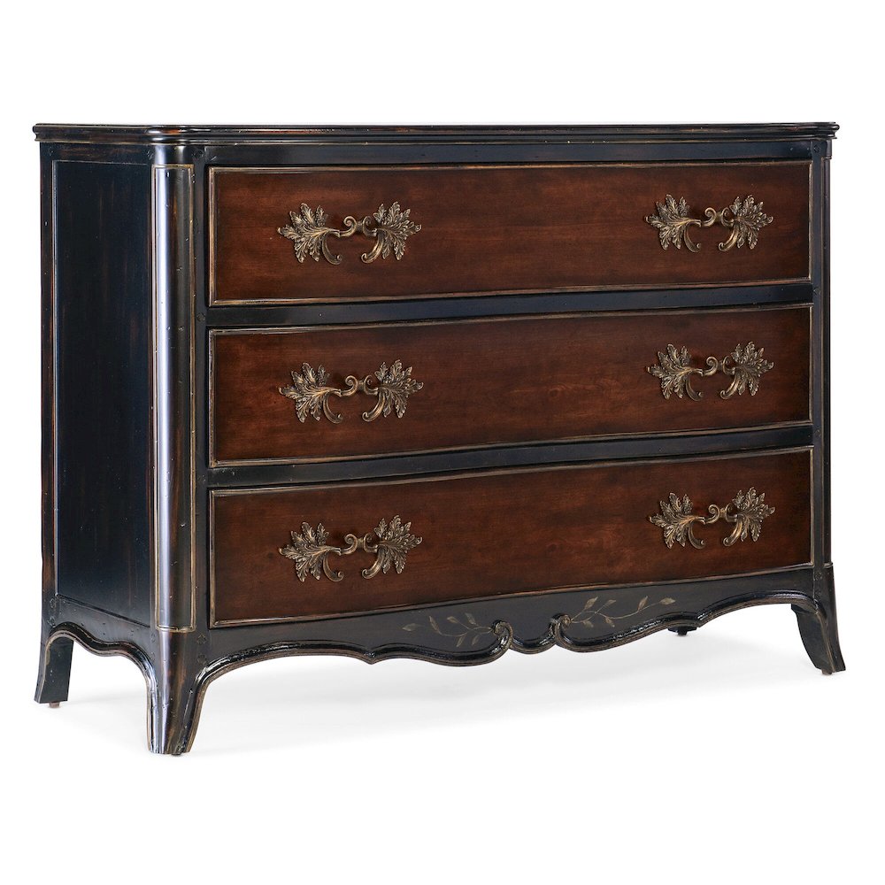 Hooker Furniture Charleston 3-Drawer Wood Accent Chest in Black Cherry