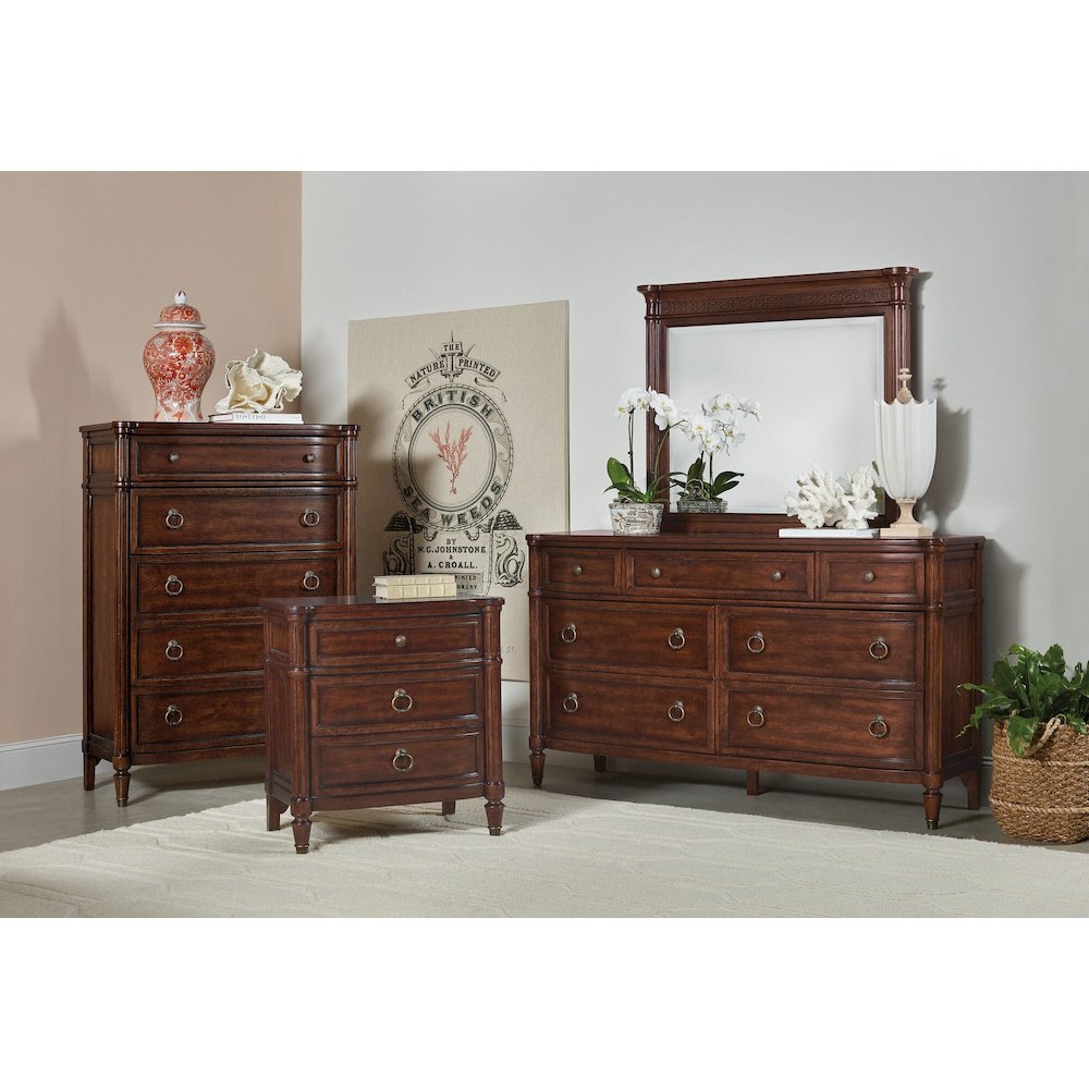 Charleston Solid Wood 5-Drawer Tall Chest of Drawers, Maraschino Cherry
