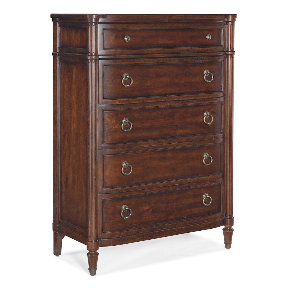 Charleston Solid Wood 5-Drawer Tall Chest of Drawers, Maraschino Cherry