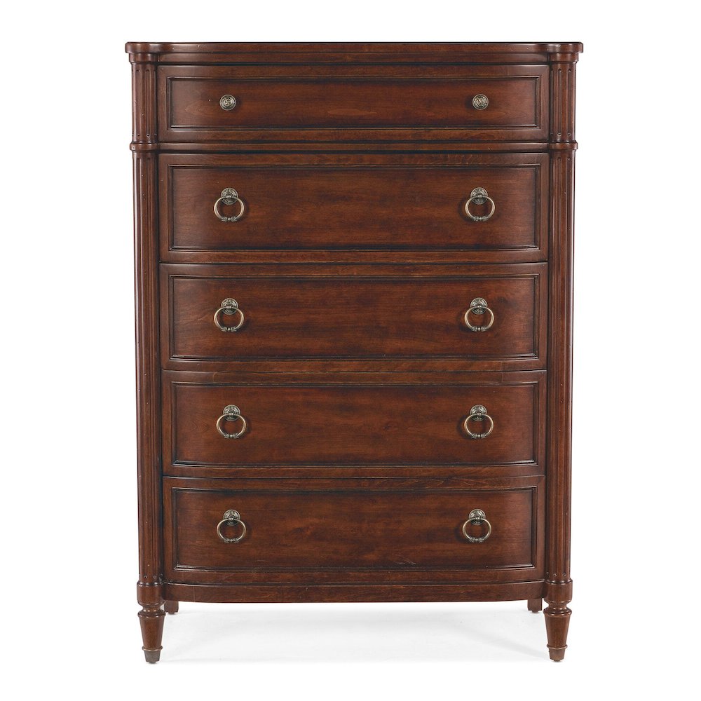 Charleston Solid Wood 5-Drawer Tall Chest of Drawers, Maraschino Cherry