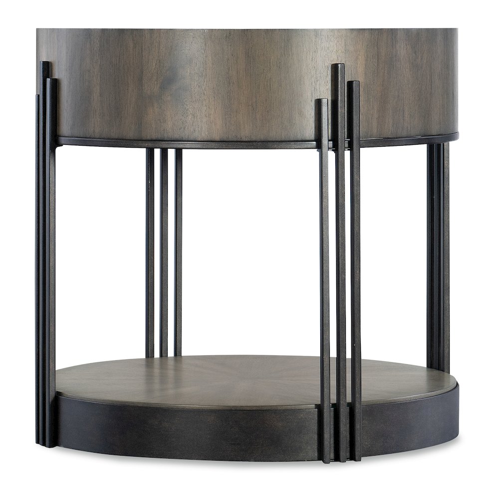 Hooker Furniture Commerce and Market Skyline Wood Side Table in Brown