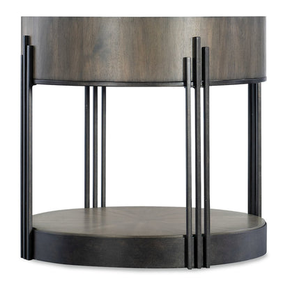 Hooker Furniture Commerce and Market Skyline Wood Side Table in Brown