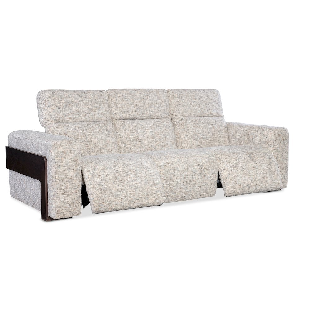 Atlas Power Sofa with Power Headrest with Cream Fabric by Hooker Furnishings