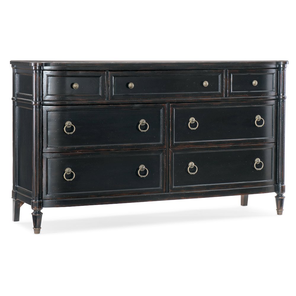 Charleston Seven-Drawer Wood Dresser in Black Cherry Finish by Hooker Furniture