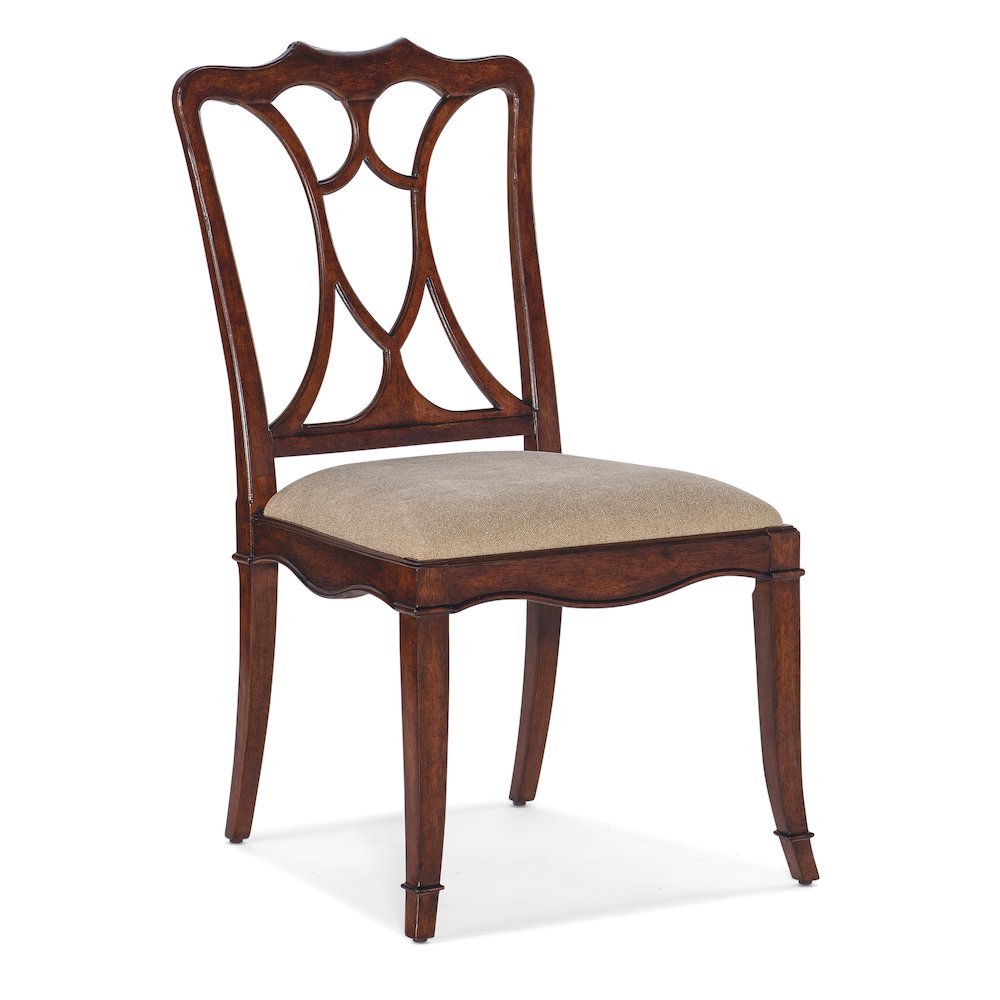 Hooker Furniture Charleston Fabric Upholstered Side Chair in Cherry Brown