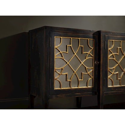 Sanctuary Four Door Mirrored Console- Ebony