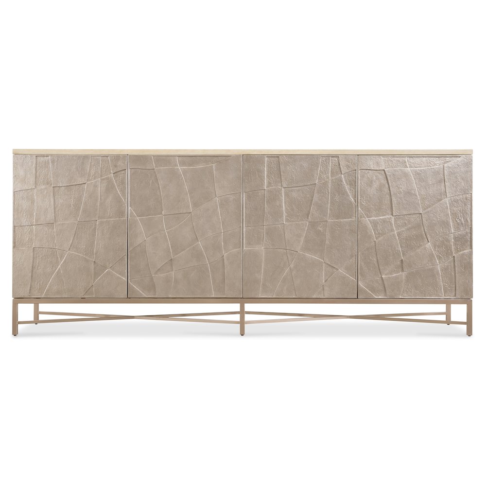 Hooker Furniture Westwood Credenza with Silver Leaf Plated Wood Doors