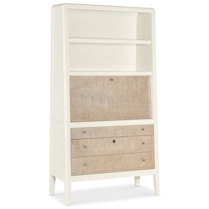 Hera Secretary Desk Hub with Storage in Cream Colored Wood by Hooker Furnishings