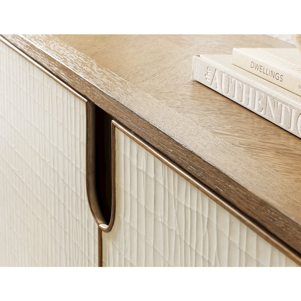 Melange Arbor Wood Credenza in Natural with Canvas Crackle by Hooker Furniture