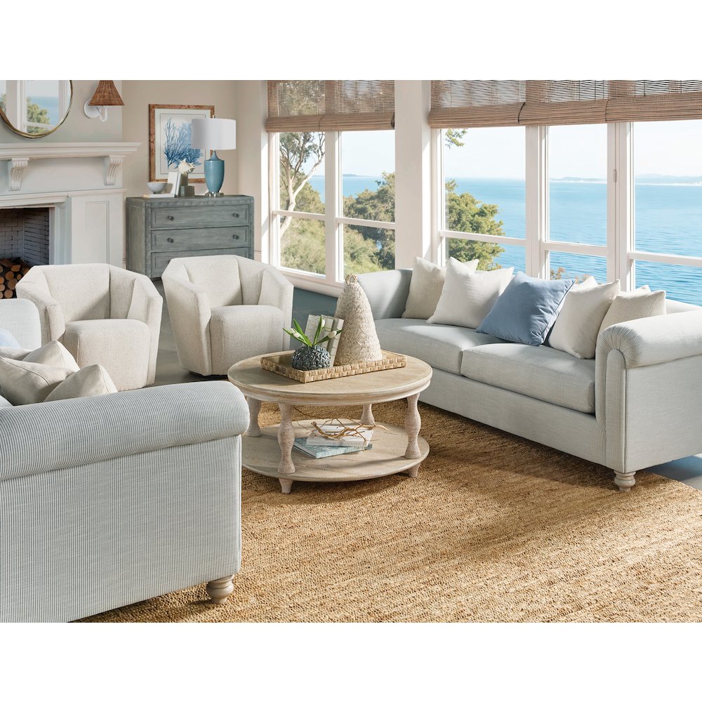 Serenity Bahari Round Cocktail Table in White Wood by Hooker Furniture
