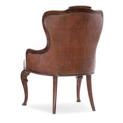 Hooker Furniture Charleston Fabric Upholstered Arm Chair in Cherry Brown