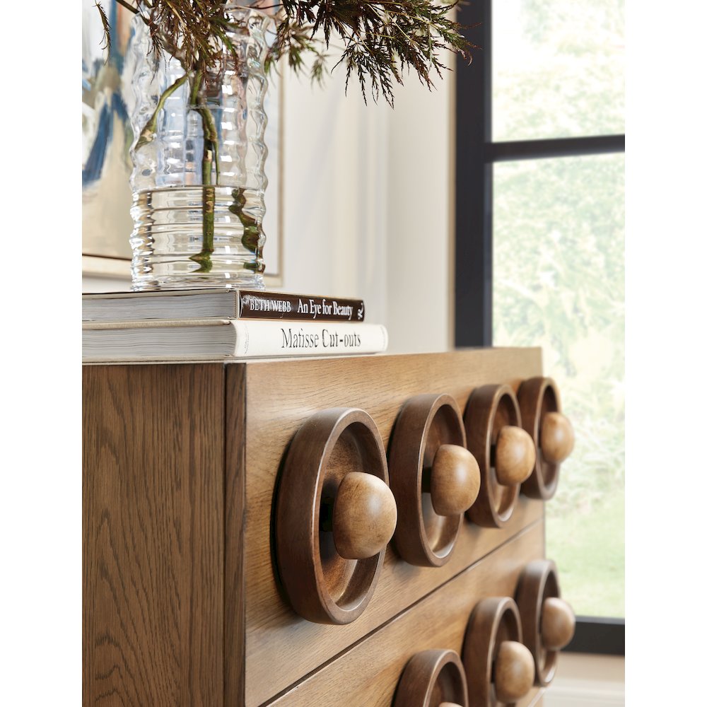 Hooker Commerce & Market Knobby 3-Drawer Accent Chest in Light Natural Wood