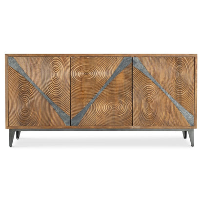 Hooker Furniture Commerce and Market Vortex Wood Credenza in Brown