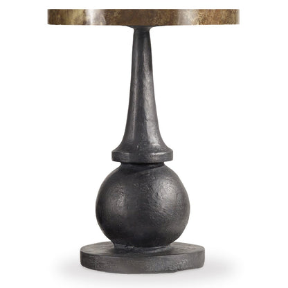 Hooker Furniture Curata Accent End Table in Black and Washed Brass