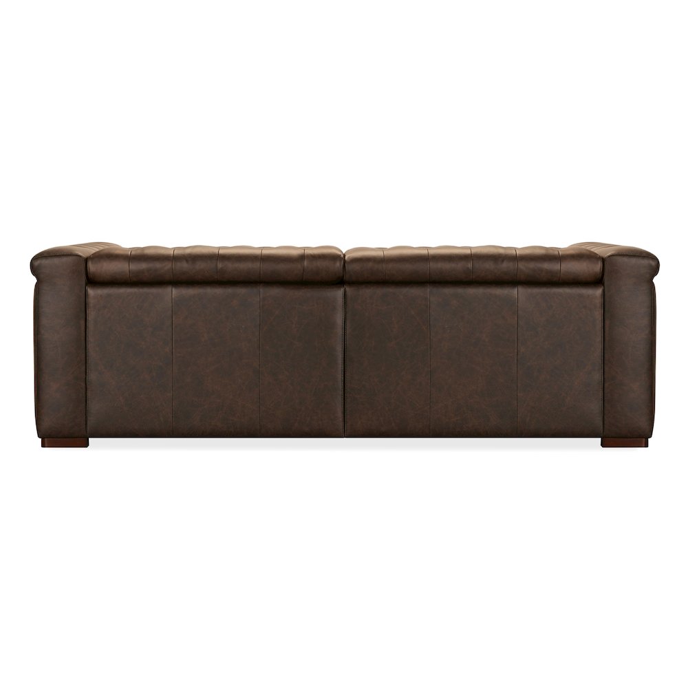 Savion Deux Brown Leather Sofa with Power Recliners and Power Headrests