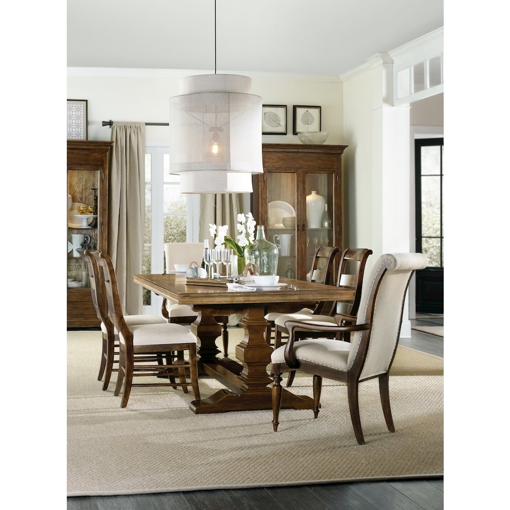 Hooker Furniture Archivist Armless Dining Chair in Pecan