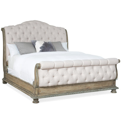 Castella Fabric Upholstered Tufted California King Bed in Off White by Hooker