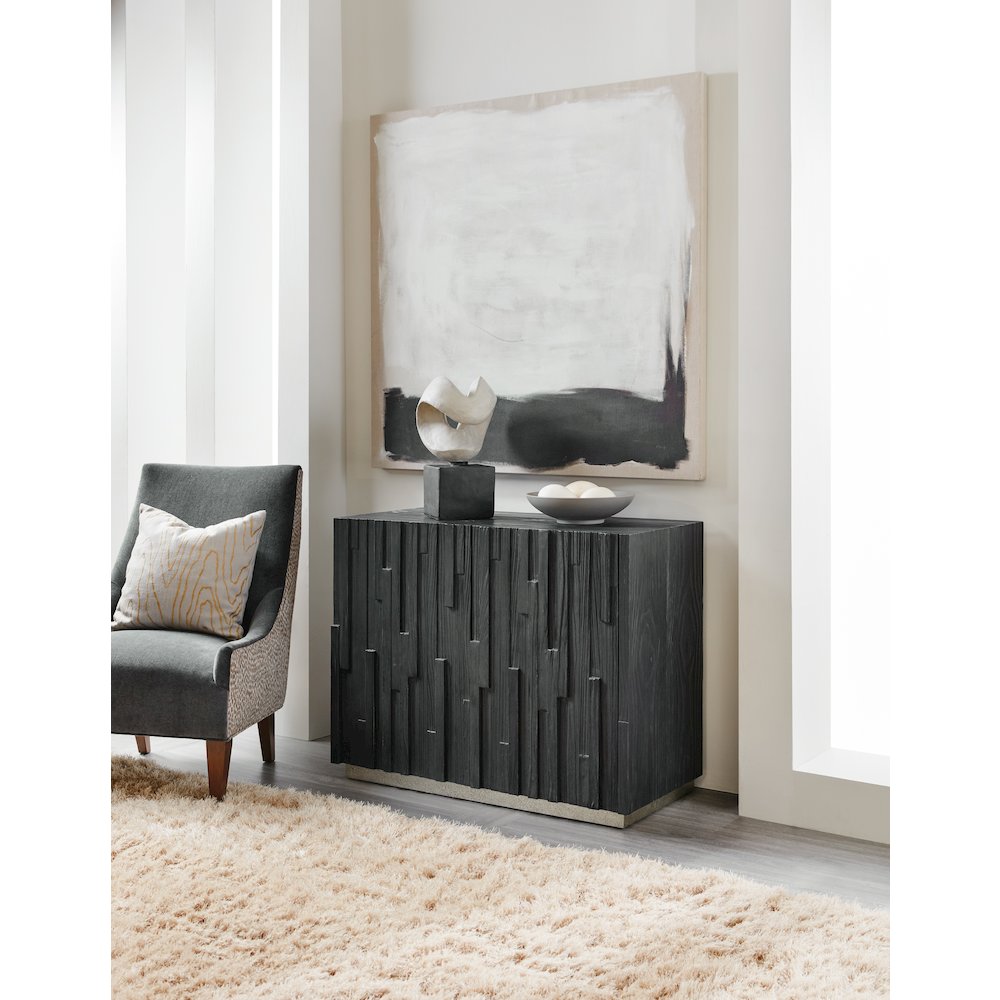 Hooker Furniture Chapman Veneers Shou Sugi Ban Accent Chest in Black