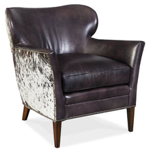 Kato Leather Club Chair with Salt Pepper HOH in Black Leather by Hooker