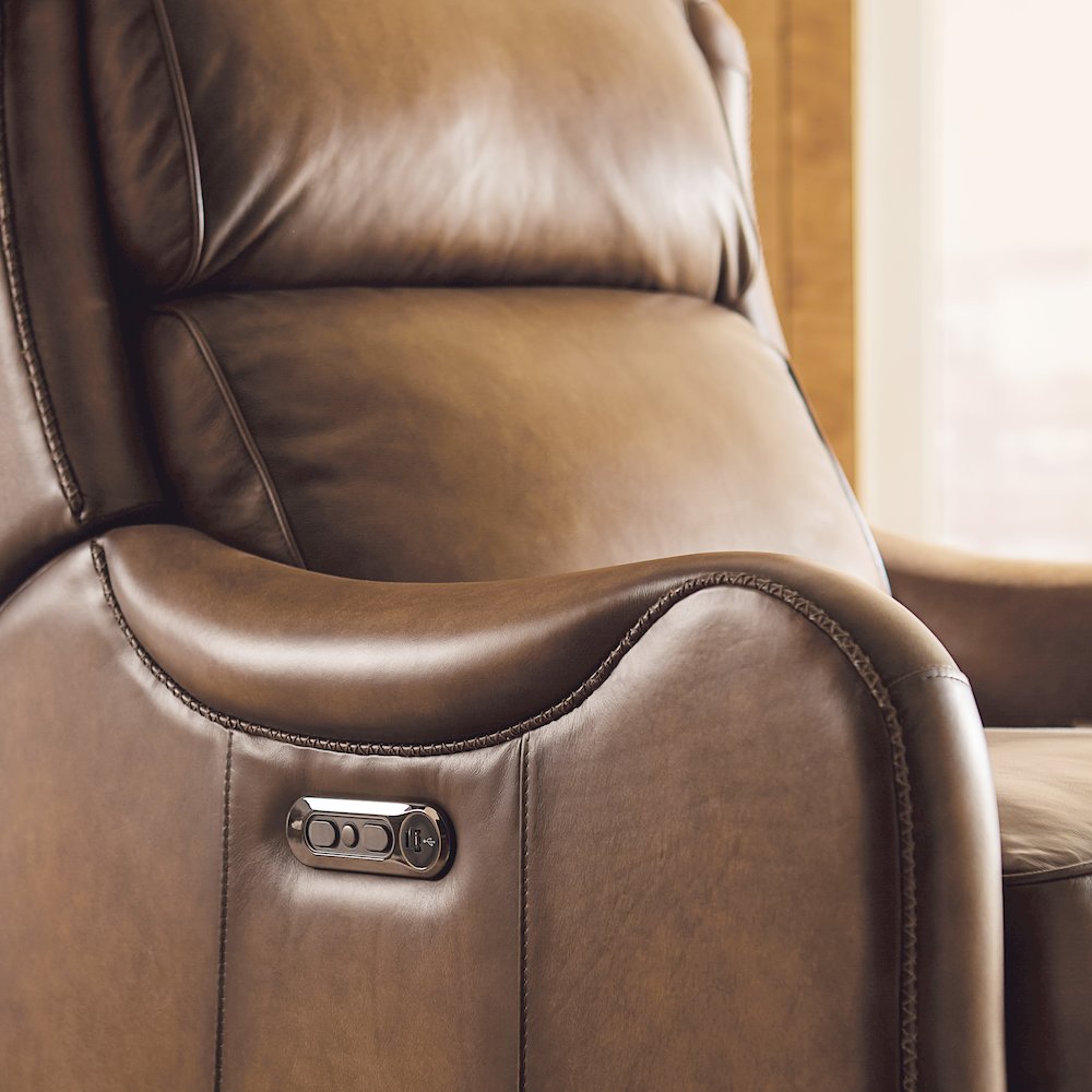 Carrington Power Recliner w/ Pwr Headrest in Brown Leather by Hooker Furnishings