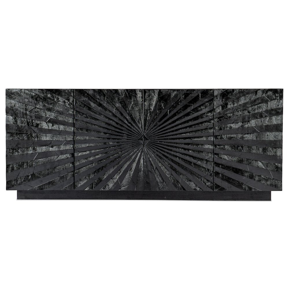Commerce & Market Open Space Wood Entertainment Console in Black by Hooker