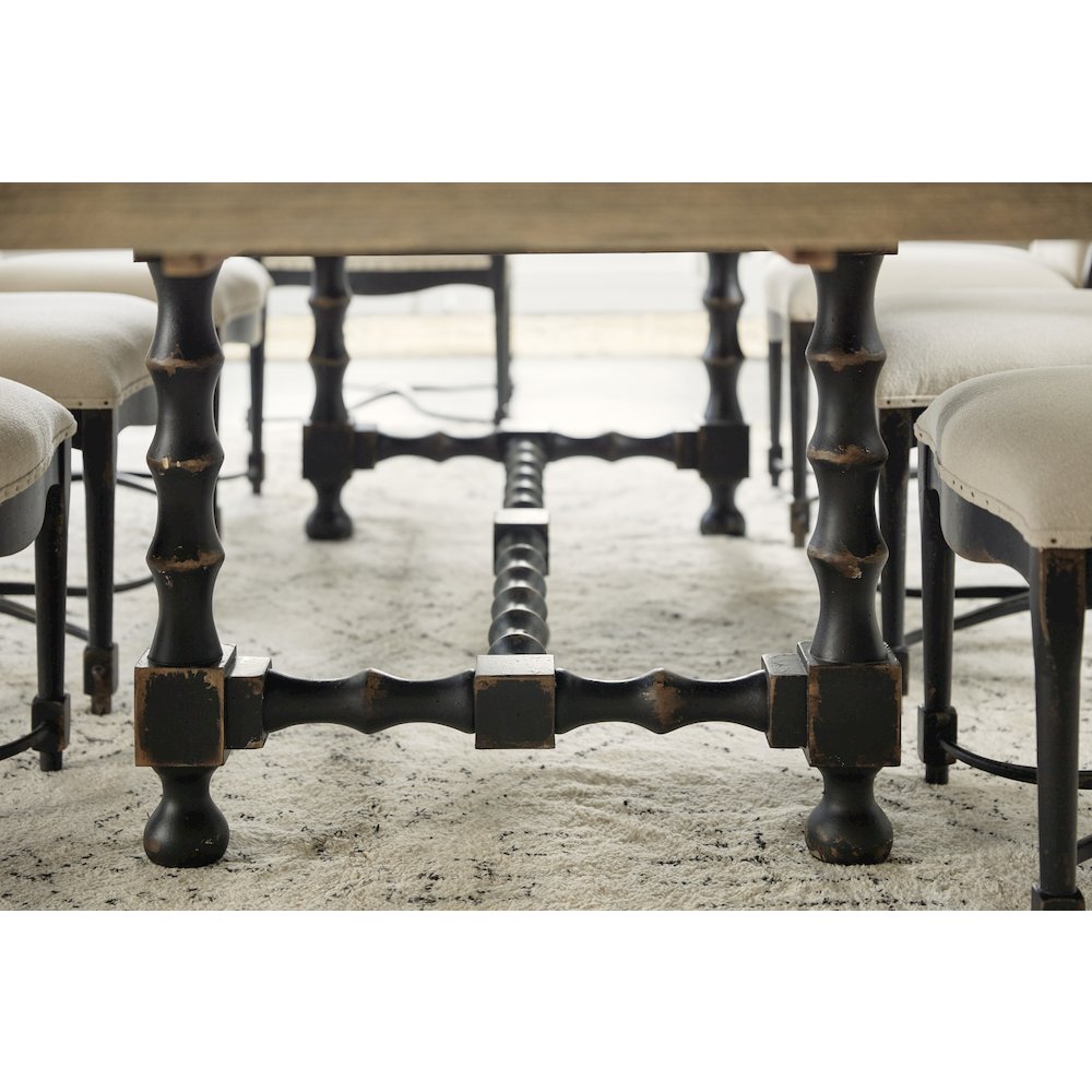 Hooker Furniture Dining Room Ciao Bella 84in Trestle Table -Flaky White/Black