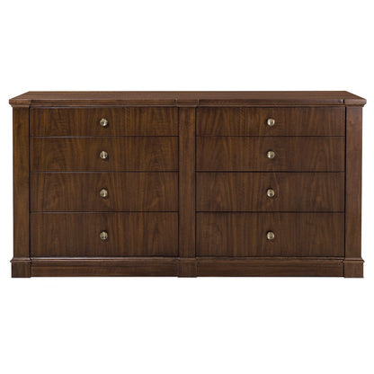 Archives Eight-Drawer Dresser in Dark Natural Wood Finish by Hooker