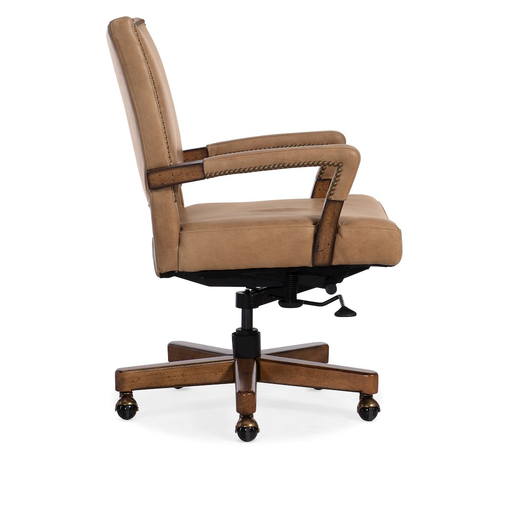 Hooker Furniture Chace Leather Executive Swivel Tilt Chair in Brown