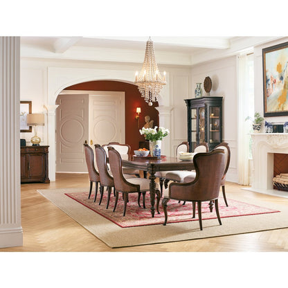 Hooker Furniture Charleston Fabric Upholstered Arm Chair in Cherry Brown