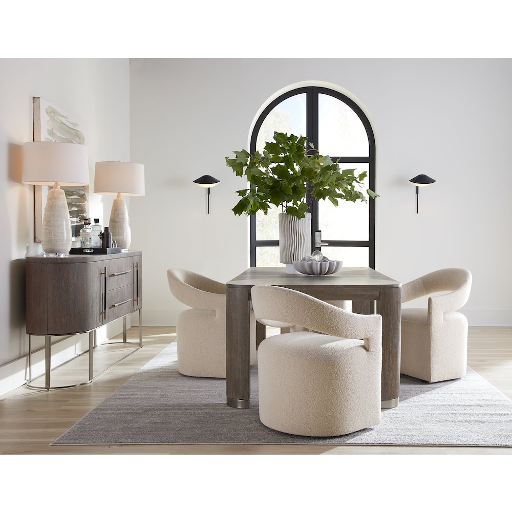 Modern Mood Wood Leg Dining Table w/ 24in leaf in Brown by Hooker Furniture