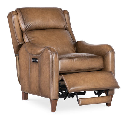Carrington Power Recliner w/ Pwr Headrest in Brown Leather by Hooker Furnishings