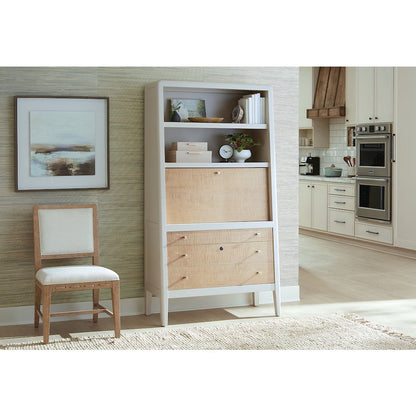 Hera Secretary Desk Hub with Storage in Cream Colored Wood by Hooker Furnishings