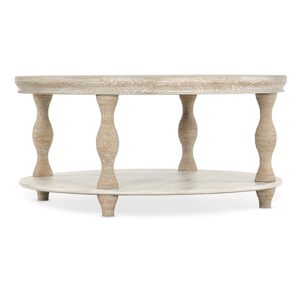 Serenity Bahari Round Cocktail Table in White Wood by Hooker Furniture