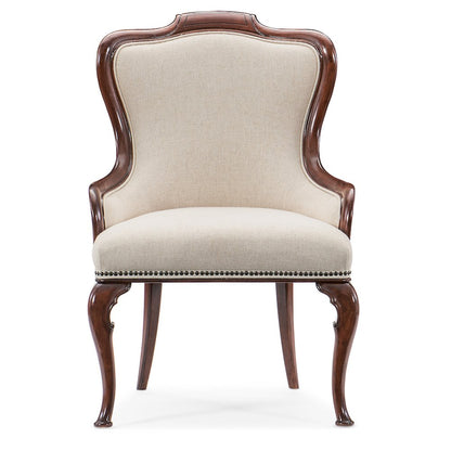 Hooker Furniture Charleston Fabric Upholstered Arm Chair in Cherry Brown