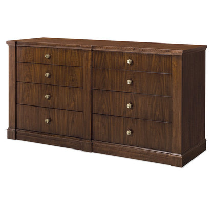 Archives Eight-Drawer Dresser in Dark Natural Wood Finish by Hooker